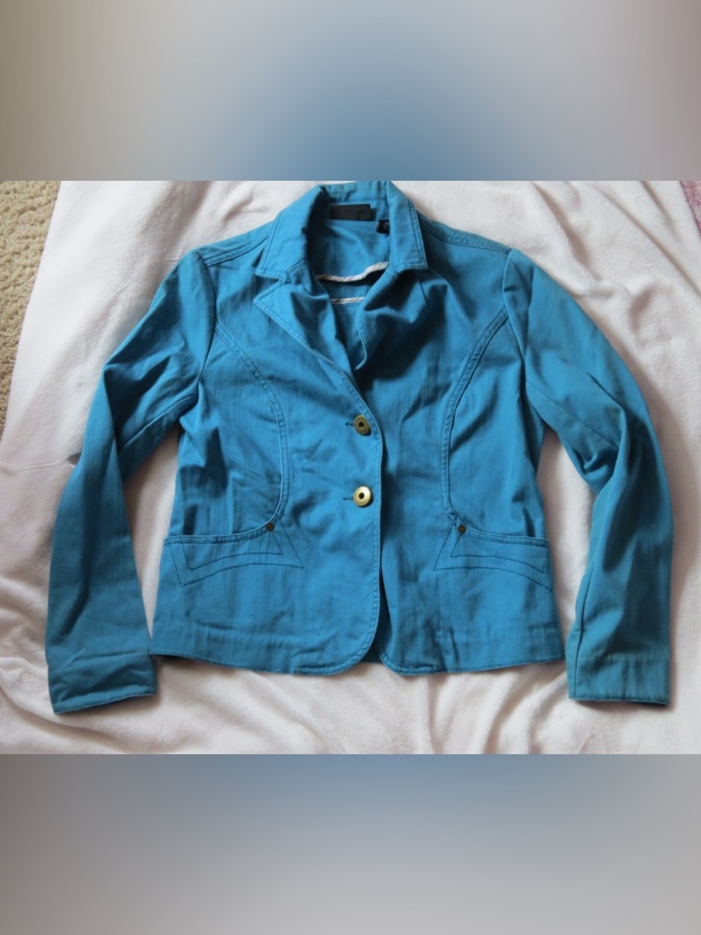 Teal Women's Tailored Blazer Jacket - y2k deadstock